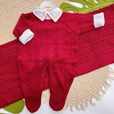 Saída de Maternidade Trança - Vermelho